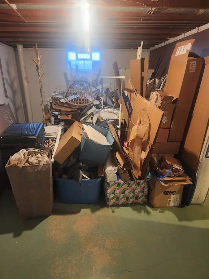 Roll-off dumpster container at job site for 20 Yard Dumpster Rental in Crestwood